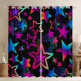 thumbnail image 1 of Feelyou Dreamy Stars Graffiti Blackout Curtains Set of 2 (52x84 Each) for Kids, Black Pink Cartoon Window Curtains, Fashion Love Heart Curtains and Drapes, Blackout Curtains Bedroom Decor, 1 of 6