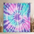 thumbnail image 1 of Feelyou Dreamy Watercolor Black Out Curtains for Teen, Blue Plum Swirl Spiral Curtains Pack of 2 (42x63 Each), Abstract Artwork Bedroom Curtains, Blackout Curtains Bedroom Decor, 1 of 6