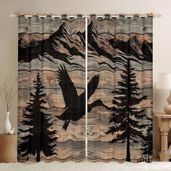 Feelyou Duck Animal Curtains Pack of 2 (42x84 Each), Jungle Pine Tree Curtains Blackout