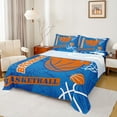 thumbnail image 1 of Feelyou Eat Basketball Sleep Bed Sheets for Boys, Blue Orange King Sheets, Modern Sports Theme Sheet Set, Super Cozy Room Decor, 4-Piece, 1 of 7