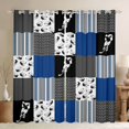 thumbnail image 1 of Feelyou Eat Hockey Sleep Black Out Curtains, Blue Plaid Curtains Pack of 2 (42x63 Each), 1 of 6
