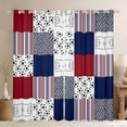 thumbnail image 1 of Feelyou Eat Sleep Football Curtains Pack of 2 (52x84 Each), Plaid Stripes Window Curtains, 1 of 6