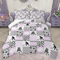 thumbnail image 1 of Feelyou Eat Sleep Hockey Bedding Comforter Set for Teen, Ice Hockey Lover Twin Comforter Sets, Plum Square Checkered Reversible Bedding Set, Lightweight Room Decor, 2pcs, 1 of 8