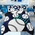 thumbnail image 1 of Feelyou Est Baseball Sleep Bedding Comforter Set for Kids, Fashion Polkadot Stripes Twin Comforter Sets, Cartoon Sports Theme Reversible Bedding Set, Breathable Home Decor, 2 Pieces, 1 of 8