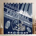 thumbnail image 1 of Feelyou Est Football Sleep Curtains Pack of 2 (42x84 Each), Blue Grey Athlete Helmet Curtains Blackout, Teens Kids Boys Girls Bedroom Curtains, Black Out Curtains Decor, 1 of 6