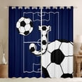thumbnail image 1 of Feelyou Est Football Sleep Curtains Pack of 2 (52x84 Each), Initial J Blue Window Curtains, 1 of 6