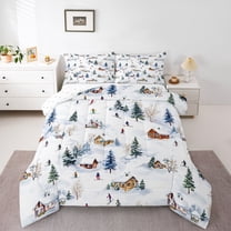 Feelyou Est Ski Sleep Teen Twin Comforter Sets, Farmhouse Cabin Bedding Set, 2-Piece