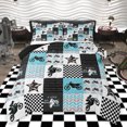 thumbnail image 1 of Feelyou Extreme Motorcycle Sport Queen Comforter Set, Stripes Checkered Buffalo Bedding Sets, Teens Kids Boys Girls Reversible Bedding Comforter Set, Super Cozy Room Decor, 3-Piece, 1 of 8