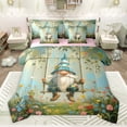 thumbnail image 1 of Feelyou Fairy Tale Gnome Twin Bedding Sets 7-Piece, Spring Flower Floral Bedding Comforter Set, Seasonal Spring Holiday Reversible Sheet Sets, Lightweight Room Decor, 1 of 9