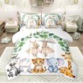 thumbnail image 1 of Feelyou Fairy Tale Rabbit Twin Bedding Sets 7-Piece, Cartoon Cheetah Elephant Zebra Lover Bedding Comforter Set, Teens Kids Boys Girls Reversible Sheet Sets, Breathable Home Decor, 1 of 8