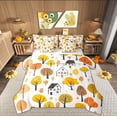 thumbnail image 1 of Feelyou Fall Autumn Adult Bedding Comforter Set 7pcs, Orange Maple Tree Queen Bedding Sets, Rustic Cabin House Reversible Queen Sheet Sets, Lightweight Room Decor, 1 of 7