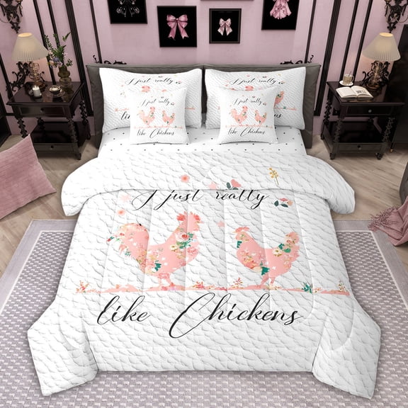 Feelyou Farm Chicken Kid Bedding Comforter Set 7pcs, Cartoon Animal King Bedding Sets