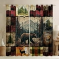 thumbnail image 1 of Feelyou Farmhouse Bear Men Blackout Curtains Set of 2 (52x84 Each), Reindeer Moose Elk Window Curtains, Vintage Western Patchwork Curtains and Drapes, Blackout Curtains Room Decor, 1 of 6