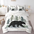 thumbnail image 1 of Feelyou Farmhouse Bear Print Bedding Comforter Set 7 Pieces, Woodland Animal Full Bedding Set, Teens Boys Girls Kids Fitted Sheet Flat Sheet, Luxury Bedroom Decor, 1 of 7