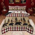 thumbnail image 1 of Feelyou Farmhouse Bear Print Queen Comforter Set for Teen, Vintage Red Buffalo Bedding Sets, Hippie Texas Stars Reversible Bedding Comforter Set, Ultra Soft Bedroom Decor, 3 Pieces, 1 of 8