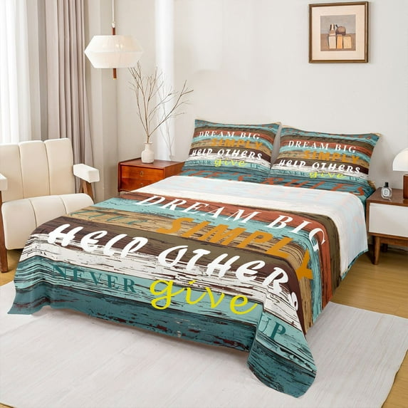 Feelyou Farmhouse Cabin Child Twin Sheet Sets, Adventure Camping Bedding, 3 Pieces