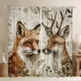thumbnail image 1 of Feelyou Farmhouse Deer Fox Curtains Pack of 2 (42x84 Each), Rustic Jungle Wildlife Curtains Blackout, Leaf Branches Plant Bedroom Curtains, Curtains and Drapes Decor, 1 of 6