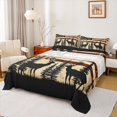 thumbnail image 1 of Feelyou Farmhouse Deer Print Queen Sheet Sets, Pine Tree Botanical Flat Sheet, American Flag Print Queen Fitted Sheet, Luxury Bedroom Decor, 4-Piece, 1 of 7