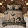thumbnail image 1 of Feelyou Farmhouse Dog Animal Twin Bedding Sets 7-Piece, Vintage Lodge Cabin Bedding Comforter Set, Rustic Hunting Theme Reversible Sheet Sets, Lightweight Room Decor, 1 of 9