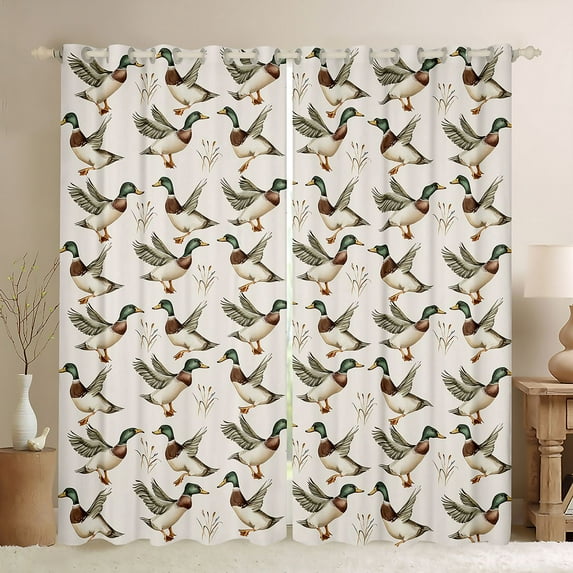 Feelyou Farmhouse Duck Boy Curtains Pack of 2 (42x84 Each), Animal Curtains Blackout