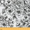thumbnail image 1 of Feelyou Farmhouse Floral Child Fabric by the Yard 5 Yards, White Black Home Decor Fabric by the Yard, Western Countryside Sewing Fabric, Lightweight Room Decor, 1 of 6
