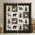 thumbnail image 1 of Feelyou Farmhouse Lodge Cabin Blackout Curtains Set of 2 (52x84 Each), Jungle Bear Deer Animal Window Curtains, Western Countryside Curtains and Drapes, Wheat Brown Blackout Curtains Room Decor, 1 of 6