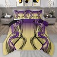 thumbnail image 1 of Feelyou Fashion Abstract Ombre Bedding Comforter Set, Yellow Purple Gradient Striped Twin Comforter Sets, Boho Modern Art Reversible Bedding Set, Lightweight Room Decor, 2pcs, 1 of 8