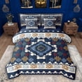 thumbnail image 1 of Feelyou Fashion Aztec Twin Bedding Sets 7pcs, Navy Damask Triangle Bedding Comforter Set, 1 of 8