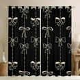 thumbnail image 1 of Feelyou Fashion Black Bowknot Black Out Curtains, Princess Kawaii Bow-tie Curtains Pack of 2 (42x63 Each), Teens Kids Girls Women Bedroom Curtains, Living Room Curtains Decor, 1 of 6