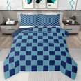 thumbnail image 1 of Feelyou Fashion Blue Buffalo Full Size Comforter Sets, Chic Check Plaid Bedding Comforter Set, Teens Kids Boys Girls Reversible Bedding Sets, Luxury Bedroom Decor, 3-Piece, 1 of 8