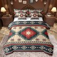 thumbnail image 1 of Feelyou Fashion Bohemian Aztec Bedding Comforter Set 7 Pieces, Green Tribal Square Full Bedding Set, Hippie Western Style Reversible Fitted Sheet Flat Sheet, Super Cozy Room Decor, 1 of 8