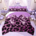 thumbnail image 1 of Feelyou Fashion Bow Ribbon Twin Comforter Sets, Polkadots Cheetah Print Bedding Set, 2pcs, 1 of 8