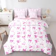 thumbnail image 1 of Feelyou Fashion Bow Twin Bedding Sets 7pcs, Love Heart Bedding Comforter Set, 1 of 7