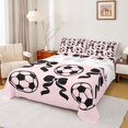 thumbnail image 1 of Feelyou Fashion Bow-tie Bed Sheets, Soccer Football Rugby King Sheets, 4 Pieces, 1 of 7
