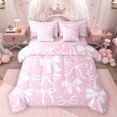thumbnail image 1 of Feelyou Fashion Bow-tie Kid Bedding Comforter Set 7pcs, Princess Ribbon King Bedding Sets, 1 of 8