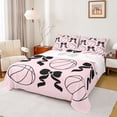 thumbnail image 1 of Feelyou Fashion Bow-tie Kids Bed Sheets, Cartoon Basketball King Sheets, 4 Pieces, 1 of 7