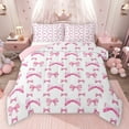 thumbnail image 1 of Feelyou Fashion Bowknot Child Queen Comforter Set, Kawaii Cartoon Ribbon Bedding Sets, Dreamy Princess Style Reversible Bedding Comforter Set, Lightweight Room Decor, 3-Piece, 1 of 8