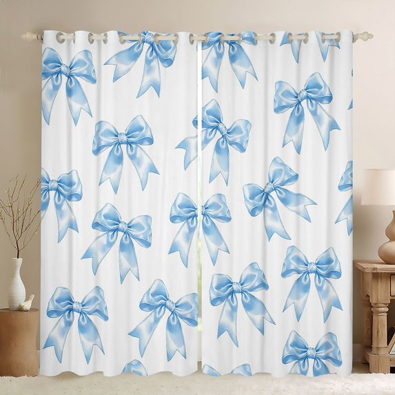 Feelyou Fashion Bowknot Curtains Pack of 2 (42x84 Each), Princess Ribbon Curtains Blackout