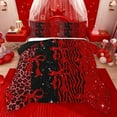 thumbnail image 1 of Feelyou Fashion Bowknot Kids Bedding Comforter Set, Red Zebra Leopard Print Twin Comforter Sets, Dreamy Stars Galaxy Reversible Bedding Set, Microfiber Bedroom Decor, 2pcs, 1 of 8