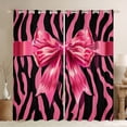 thumbnail image 1 of Feelyou Fashion Bowknot Kids Black Out Curtains, Kawaii Princess Ribbon Curtains Pack of 2 (42x63 Each), Zebra Print Black Pink Bedroom Curtains, Blackout Curtains Home Decor, 1 of 6