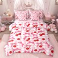 thumbnail image 1 of Feelyou Fashion Bowknot Twin Bedding Sets 7pcs, Pink Plaid Abstract Bedding Comforter Set, 1 of 8