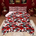 thumbnail image 1 of Feelyou Fashion Camouflage Teens Queen Comforter Set, Red Square Abstract Bedding Sets, Modern Camo Print Reversible Bedding Comforter Set, Breathable Home Decor, 3 Pieces, 1 of 8