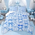 thumbnail image 1 of Feelyou Fashion Cartoon Bow-tie Twin Comforter Sets, Blue Butterfly Knot Bedding Set, 2pcs, 1 of 8