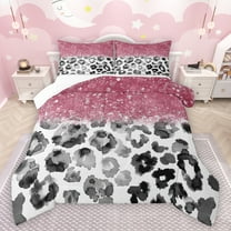 Feelyou Fashion Cheetah Print Bedding Comforter Set, Pastel Sequin Print Twin Comforter Sets, Teens Adult Women Girls Bedding Set, Lightweight Room Decor, 2-Piece