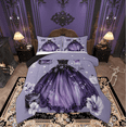 thumbnail image 1 of Feelyou Fashion Dress Bedding Comforter Set for Girls, Romantic Purple Flower Twin Comforter Sets, Princess Style Reversible Bedding Set, Luxury Bedroom Decor, 2-Piece, 1 of 8