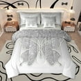 thumbnail image 1 of Feelyou Fashion Glitter Butterfly Twin Bedding Sets 7-Piece, Grey Sequin Print Bedding Comforter Set, Teens Kids Boys Girls Reversible Sheet Sets, Ultra Soft Bedroom Decor, 1 of 8