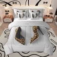 thumbnail image 1 of Feelyou Fashion High Heel Bedding Comforter Set 7pcs, Fairy Leopard Print Queen Bedding Sets, Teens Girls Women Reversible Queen Sheet Sets, Luxury Bedroom Decor, 1 of 8