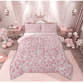 thumbnail image 1 of Feelyou Fashion Leopard Print Bedding Comforter Set for Kids, Cartoon Cheetah Animal Twin Comforter Sets, Pink Princess Style Reversible Bedding Set, Breathable Home Decor, 2-Piece, 1 of 8