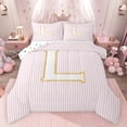 thumbnail image 1 of Feelyou Fashion Letter L Bedding Comforter Set for Girl, Cute Cartoon Monogrammed Twin Comforter Sets, Chic Abstract Ombre Reversible Bedding Set, Lightweight Room Decor, 2pcs, 1 of 8