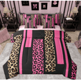 thumbnail image 1 of Feelyou Fashion Pink Abstract Twin Bedding Sets 7-Piece, Cheetah Leopard Print Bedding Comforter Set, Chic Polkadots Reversible Sheet Sets, Lightweight Room Decor, 1 of 10